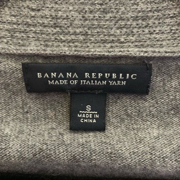 BANANA REPUBLIC Gray Open Front Wool Cashmere Ruched Cardigan Sweater‎ - Picture 9 of 11